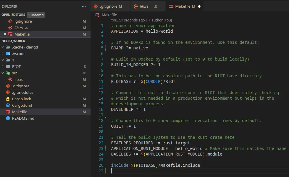 The Makefile in Visual Studio Code